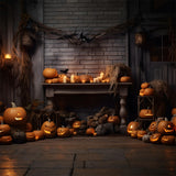 Dark Room Wall Halloween Pumpkins Backdrop RR7-382