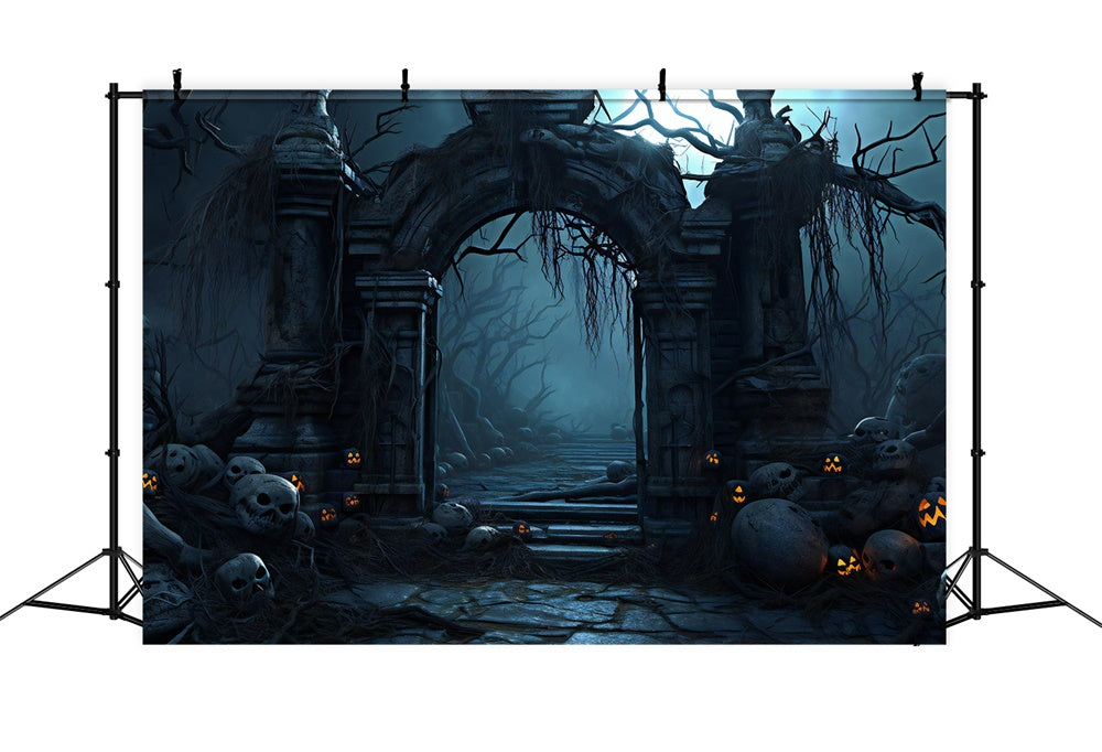 Old Castle Entrance Halloween Photography Backdrop RR7-384