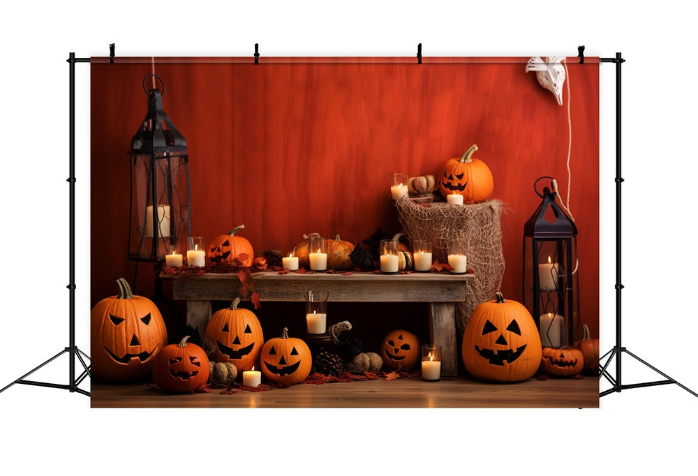 Pumpkins Bats Decor Halloween Photography Backdrop RR7-392