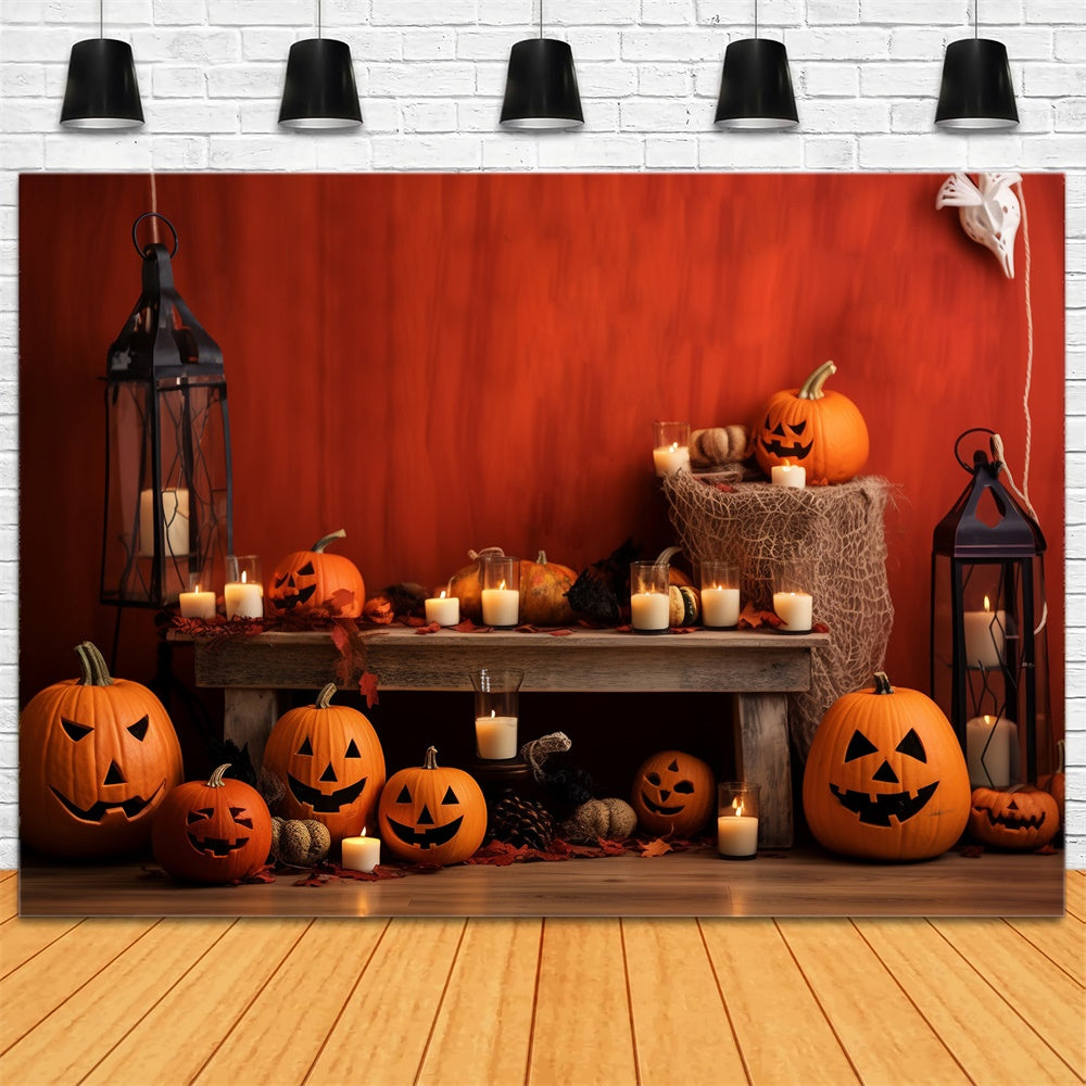 Pumpkins Bats Decor Halloween Photography Backdrop RR7-392