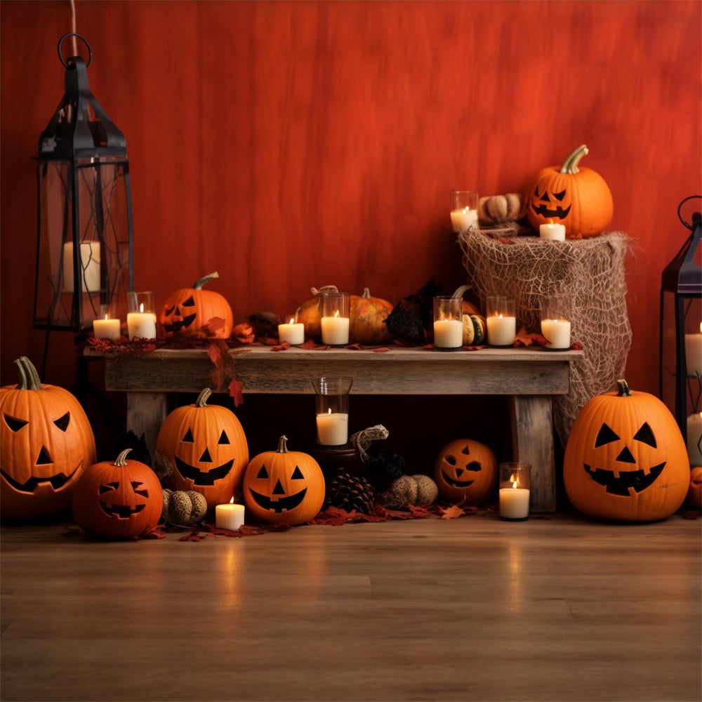 Pumpkins Bats Decor Halloween Photography Backdrop RR7-392