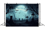 Halloween Spooky Graveyard Photography Backdrop RR7-399