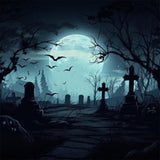 Halloween Spooky Graveyard Photography Backdrop RR7-399