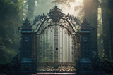 Halloween Forest Mansion Gate Photography Backdrop RR7-401