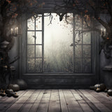 Halloween Spooky Window Photography Backdrop RR7-403