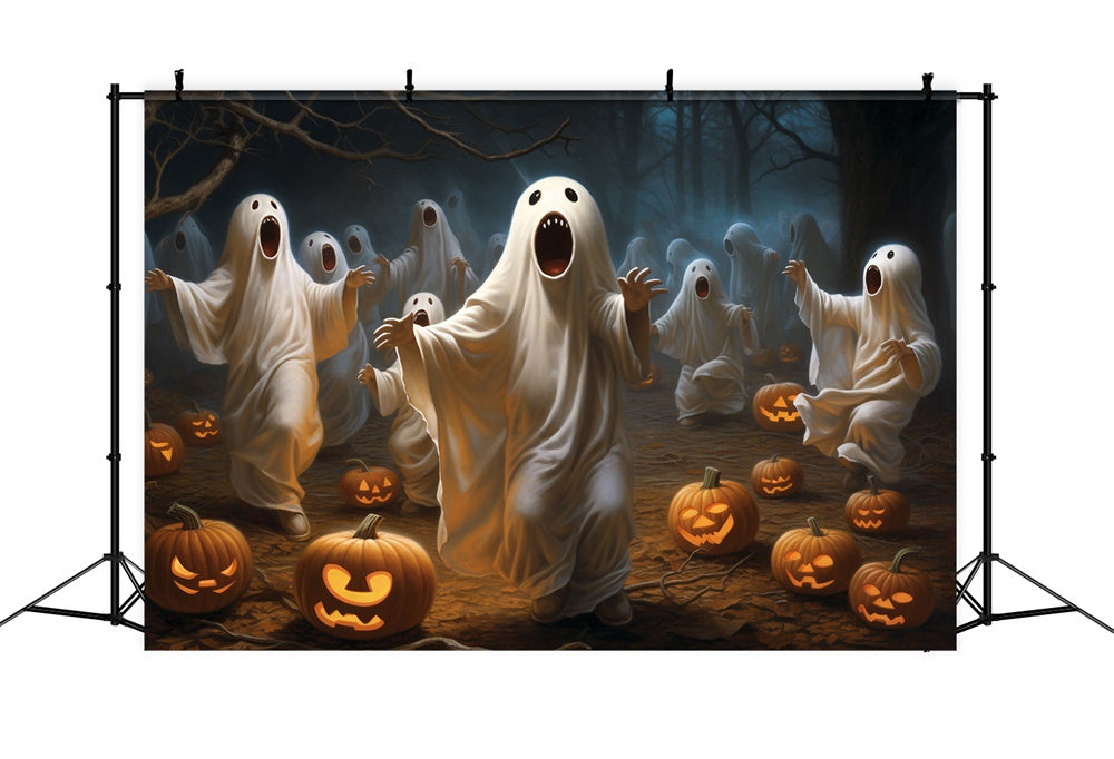 Halloween Spooky Night Graveyard Ghost Backdrop RR7-412