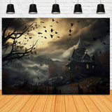 Halloween Dusk Bats Trees Photography Backdrop RR7-42