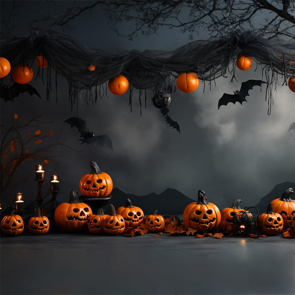 Halloween Vintage Wall Pumpkin Bat Backdrop RR7-433