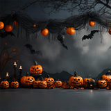 Halloween Vintage Wall Pumpkin Bat Backdrop RR7-433