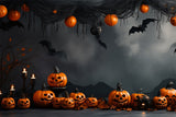 Halloween Vintage Wall Pumpkin Bat Backdrop RR7-433