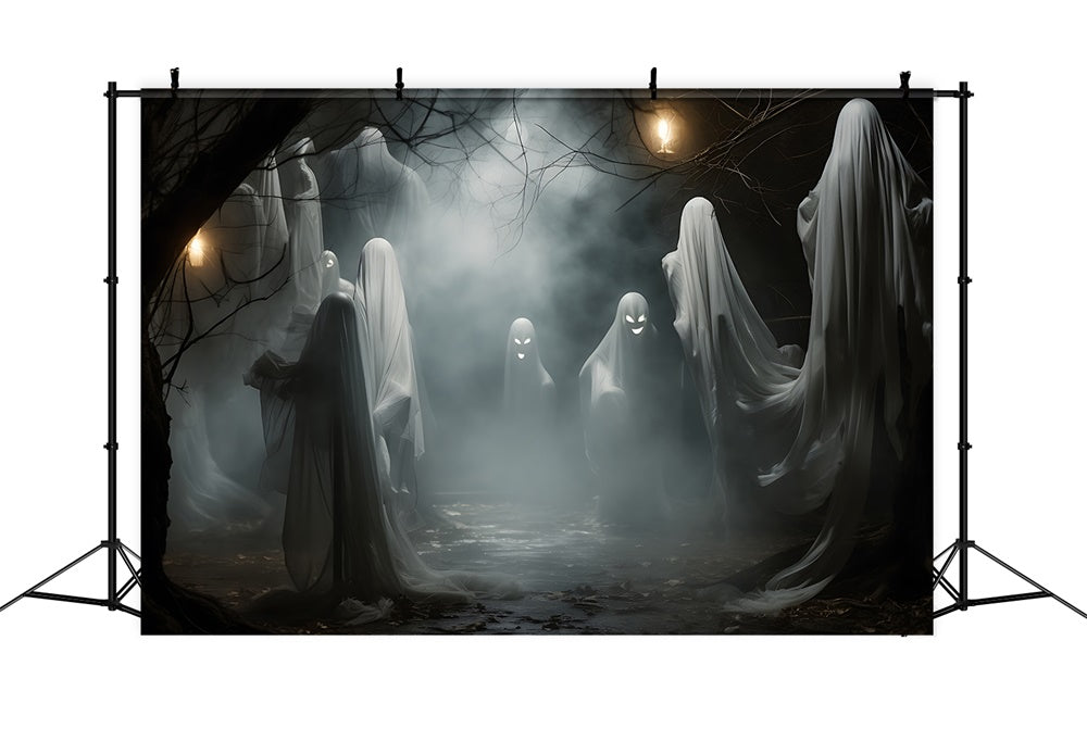 Halloween Foggy Night Scary Ghost Backdrop RR7-463