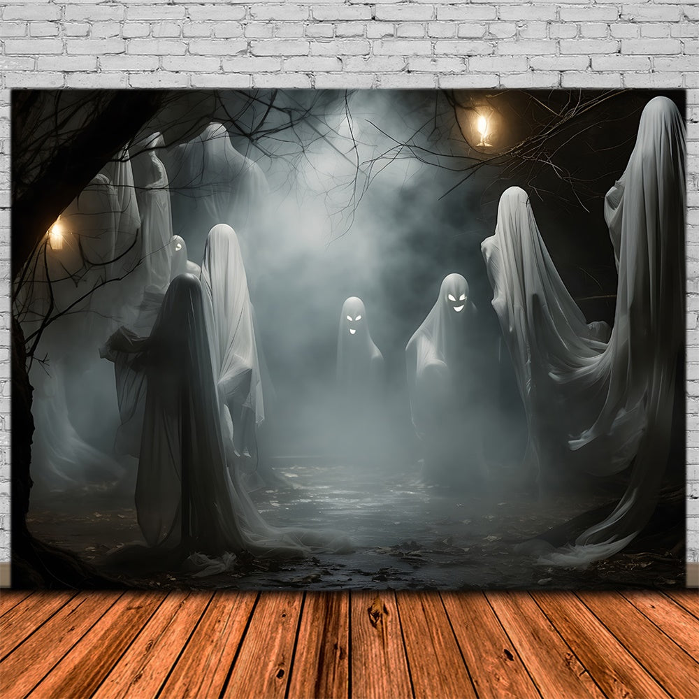 Halloween Foggy Night Scary Ghost Backdrop RR7-463