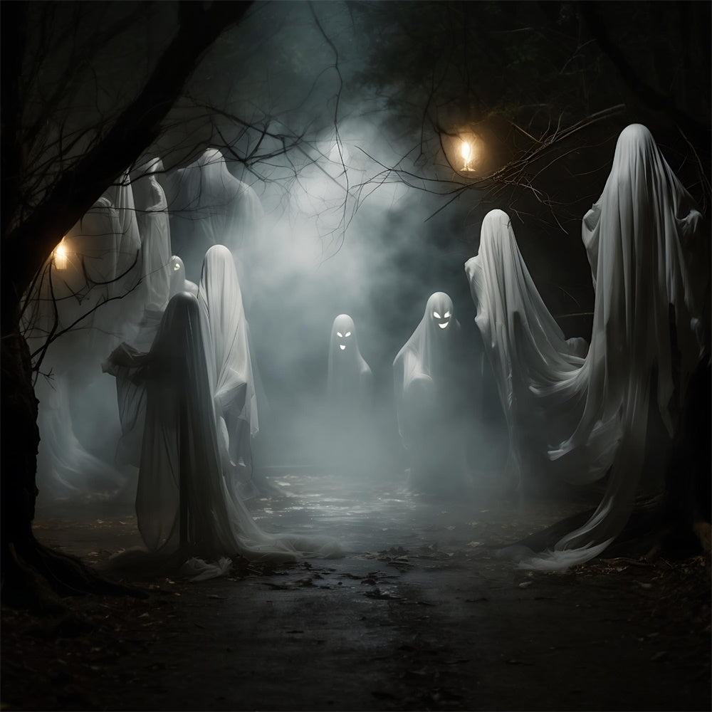 Halloween Foggy Night Scary Ghost Backdrop RR7-463