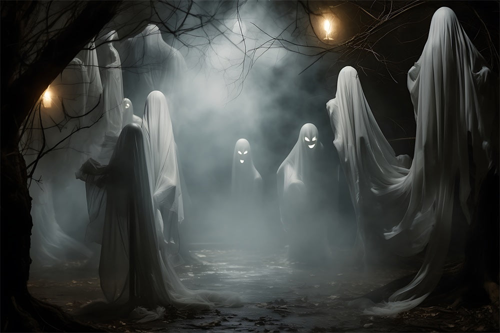 Halloween Foggy Night Scary Ghost Backdrop RR7-463