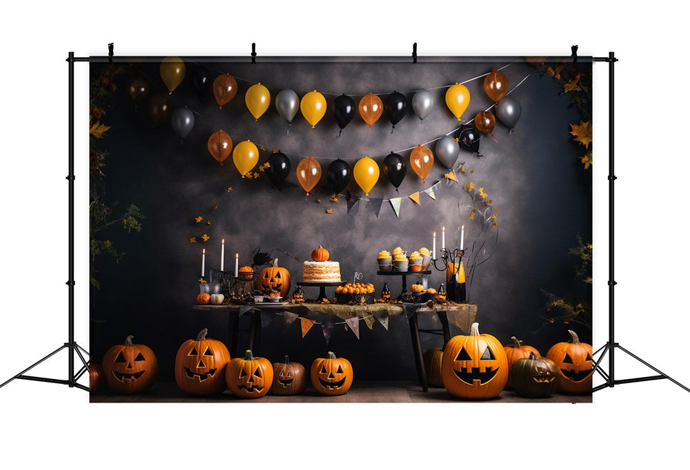 Balloons Pumpkin Halloween Wall Backdrop RR7-465