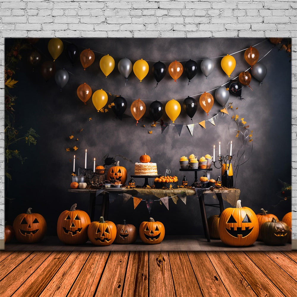 Balloons Pumpkin Halloween Wall Backdrop RR7-465