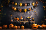 Balloons Pumpkin Halloween Wall Backdrop RR7-465