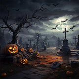 Halloween Graveyard Moonlit Night Backdrop RR7-471