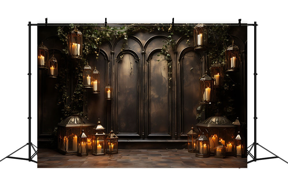 Halloween Door Lanterns Photography Backdrop RR7-473