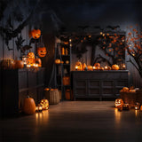 Halloween Pumpkin Lanterns Room Backdrop RR7-474