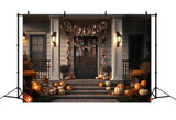 Halloween Scary Night Front Door Backdrop RR7-476