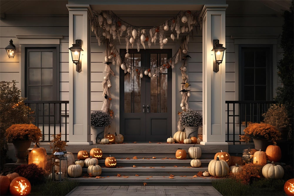 Halloween Scary Night Front Door Backdrop RR7-476