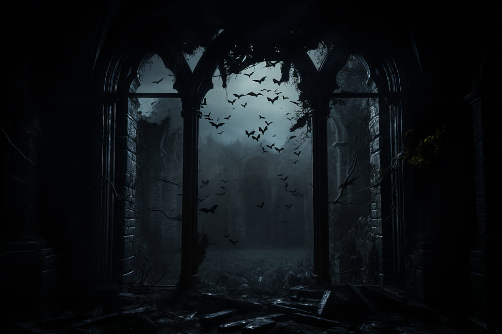 Halloween Gothic Cemetery Photography Backdrop RR7-47