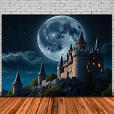 Halloween Castle Full Moon Photography Backdrop RR7-481