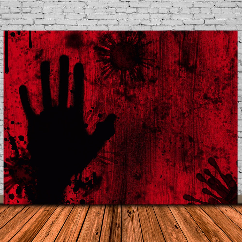 Halloween Blood Hand Shadow Wall Backdrop RR7-491