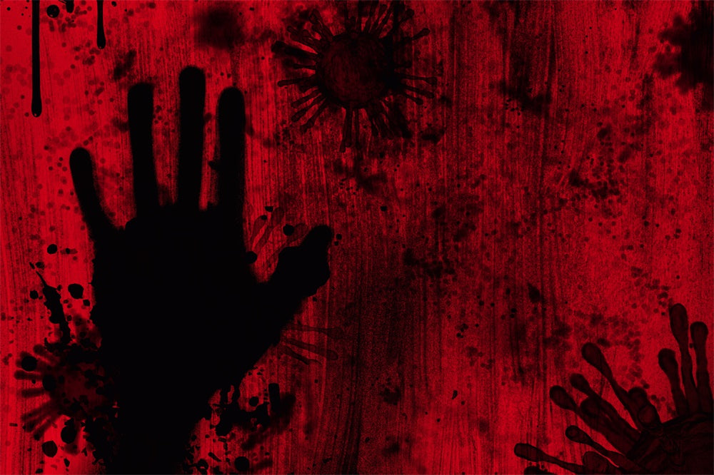 Halloween Blood Hand Shadow Wall Backdrop RR7-491