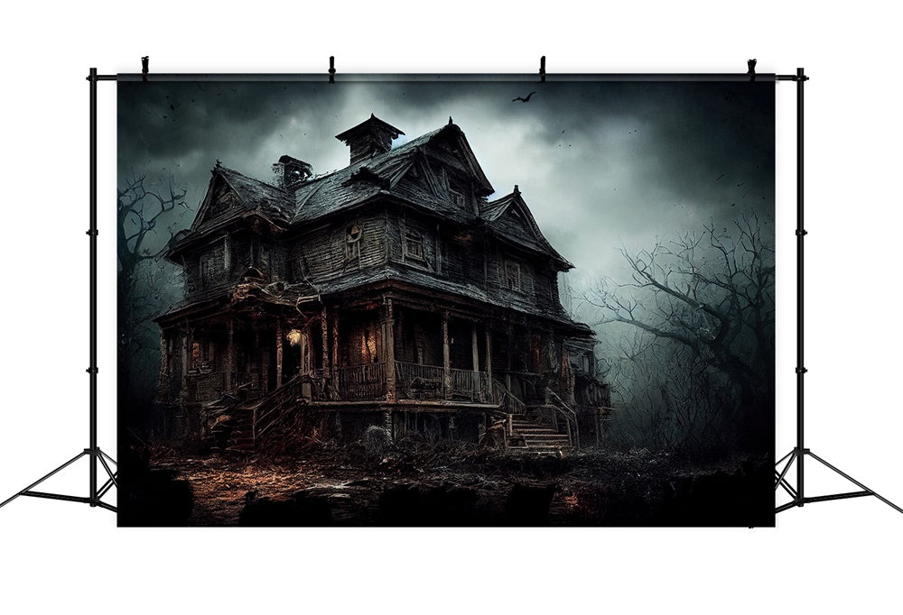 Abandoned House Halloween Photography Backdrop RR7-494