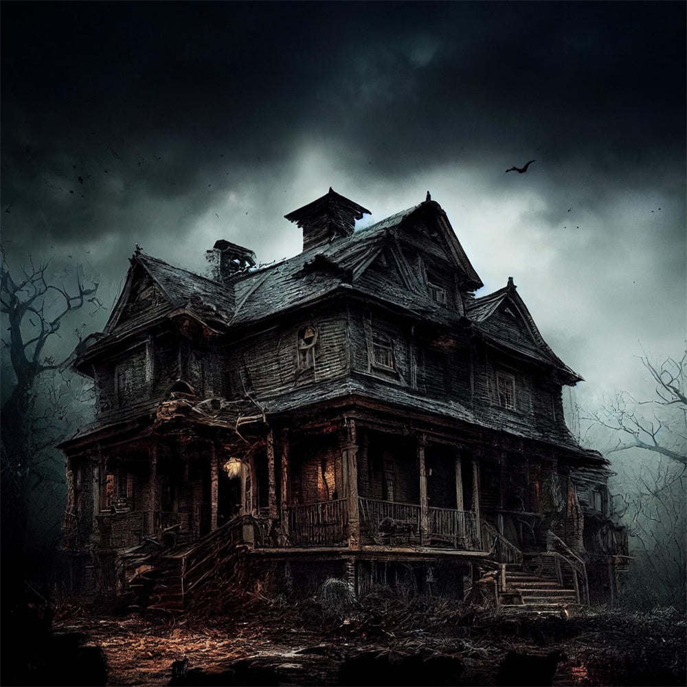 Abandoned House Halloween Photography Backdrop RR7-494