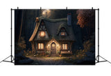 Halloween Woods Spooky House Backdrop RR7-496