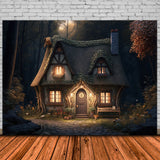 Halloween Woods Spooky House Backdrop RR7-496