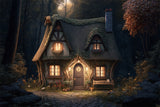 Halloween Woods Spooky House Backdrop RR7-496