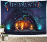 Halloween Pumpkins Candles Photography Backdrop RR7-499