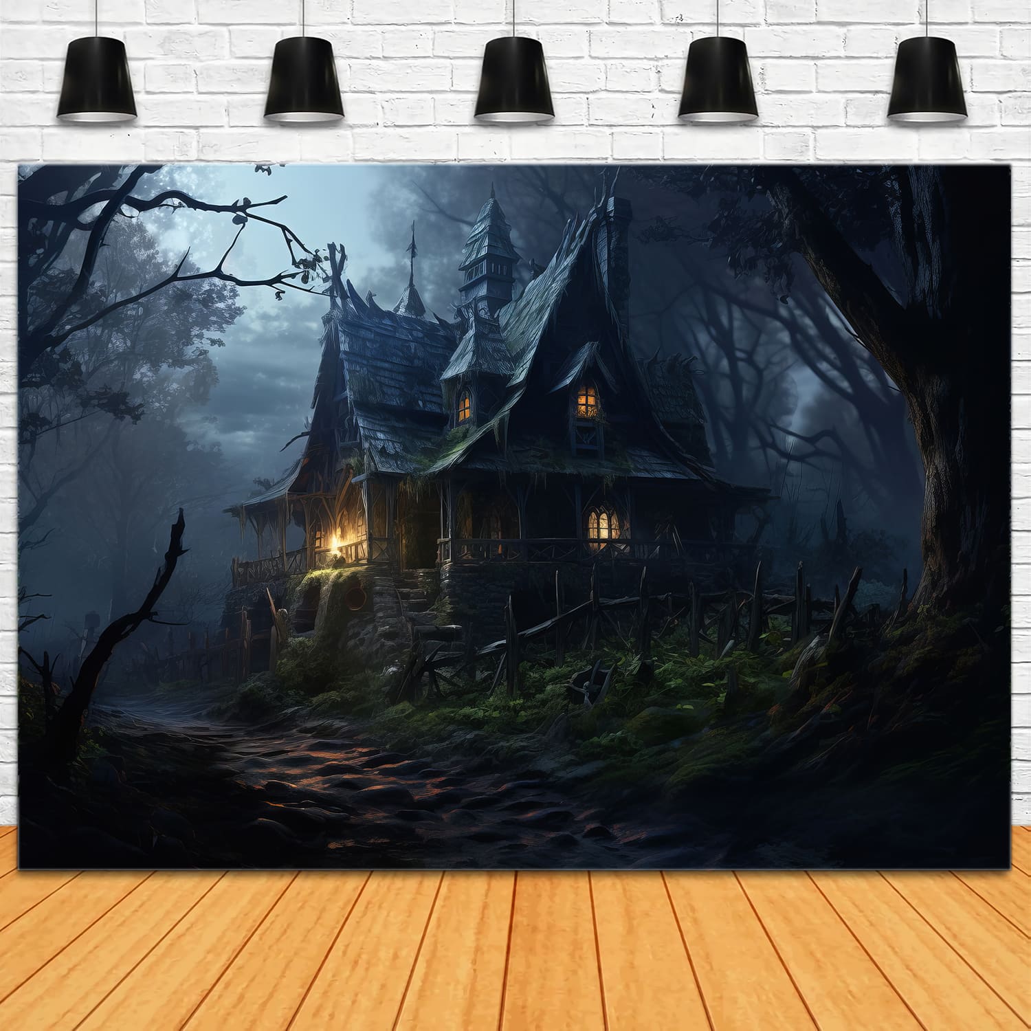 Halloween Horror Witch House Photography Backdrop RR7-50