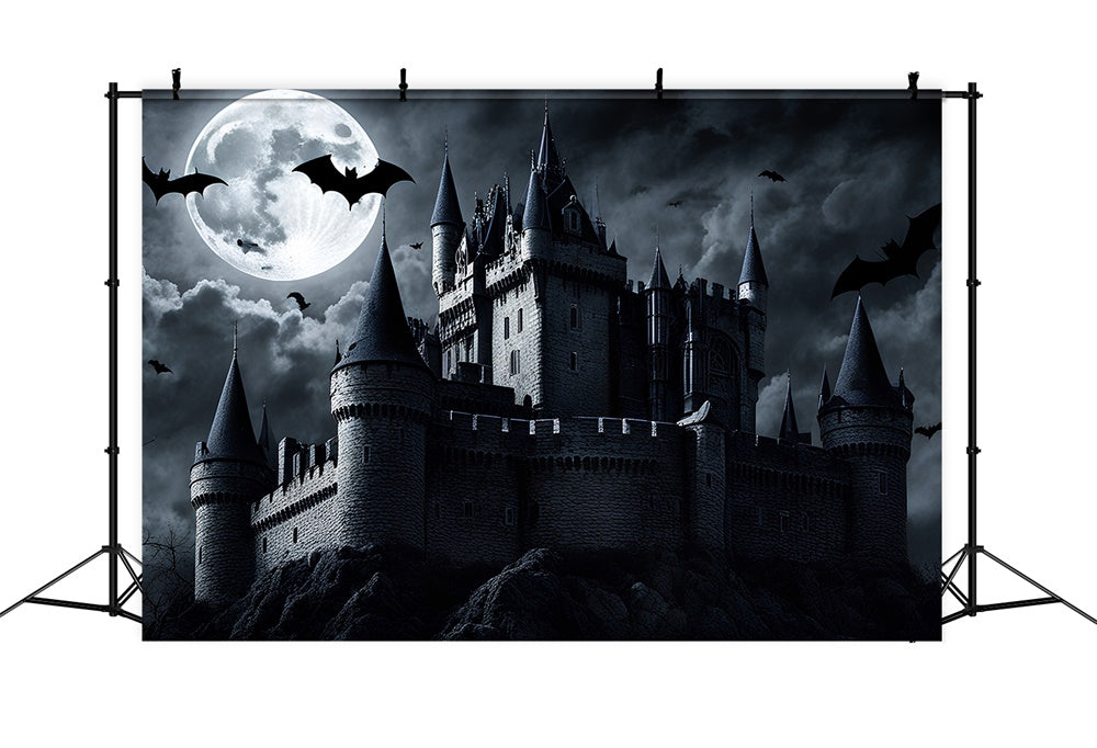 Dark Castle Halloween Full Moon Backdrop RR7-500