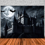 Dark Castle Halloween Full Moon Backdrop RR7-500