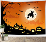 Halloween Dusk Evil Pumpkin Witch Backdrop RR7-504