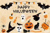 Happy Halloween Ghosts Pumpkin Backdrop RR7-506