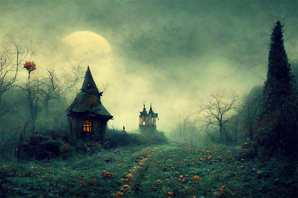 Halloween Spooky Forest Path Backdrop RR7-507