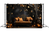 Dark Room Sofa Candles Halloween Backdrop RR7-511