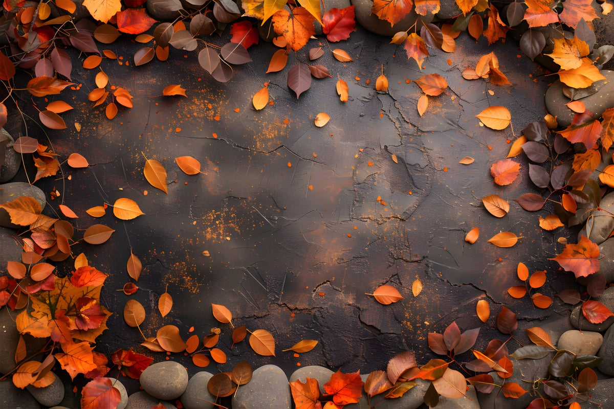 Fallen Maple Leaves Clay Floor Backdrop RR7-521