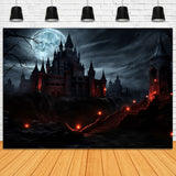 Halloween Moonlit Night Mysterious Castle Backdrop RR7-53