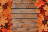 Maple Leaves Vintage Wood Floor Backdrop RR7-537