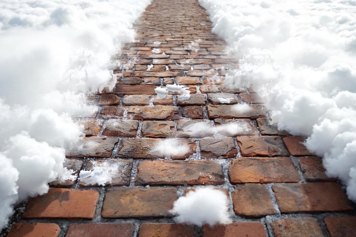 Fluffy Soft Snowy Trails Floor Backdrop RR7-539