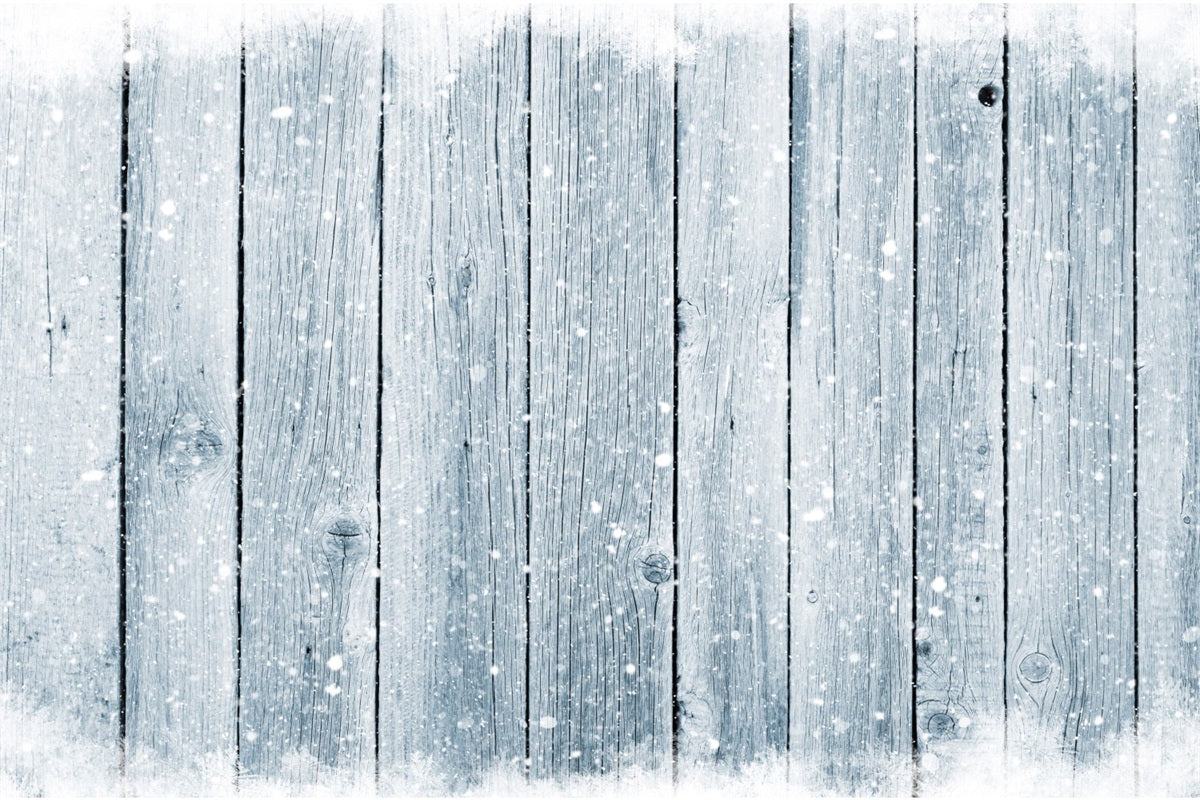 Snow Nostalgia Plank Fabric Floor Backdrop RR7-549