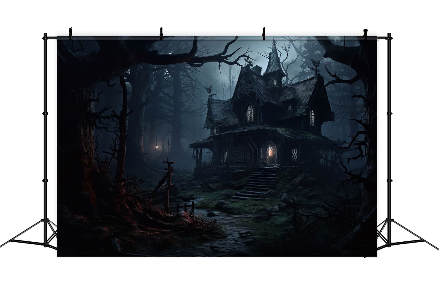 Horror Halloween Forest Haunted House Backdrop RR7-55