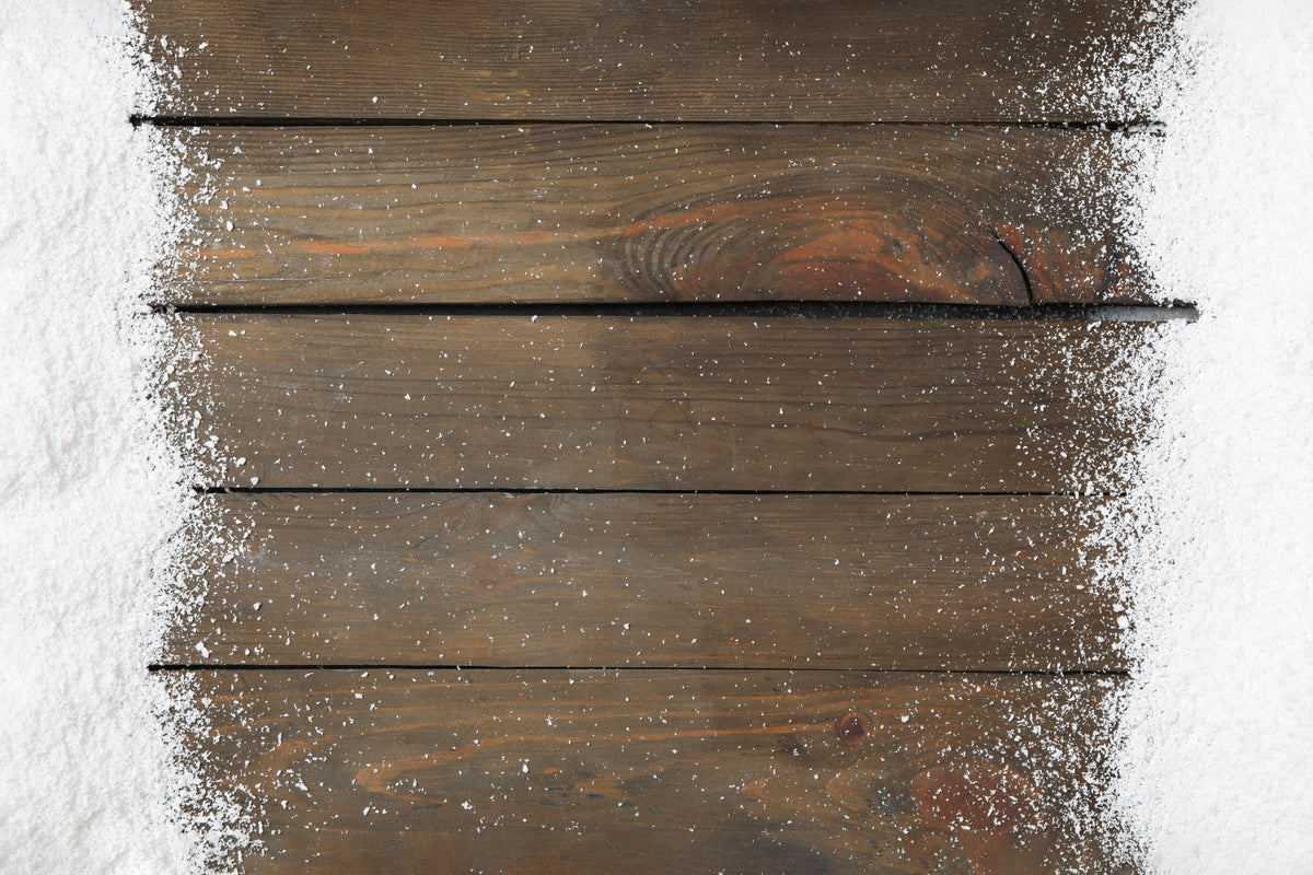 Snow-Dusted Rustic Wooden Floor Backdrop RR7-554